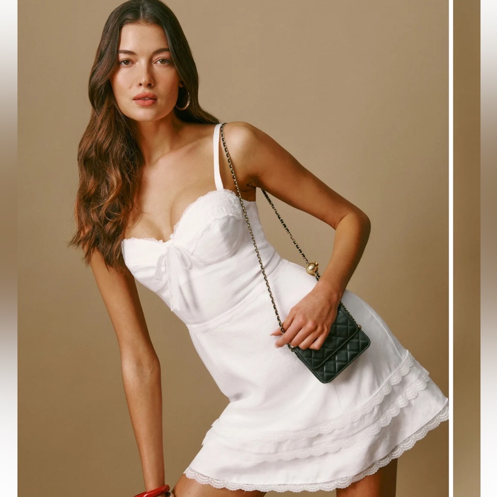 Reformation Arya Linen Dress Ivory - Size 4 - NWT